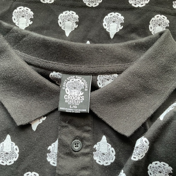 NWT Crooks & Castles Medusa Polo in Black - Picture 4 of 4